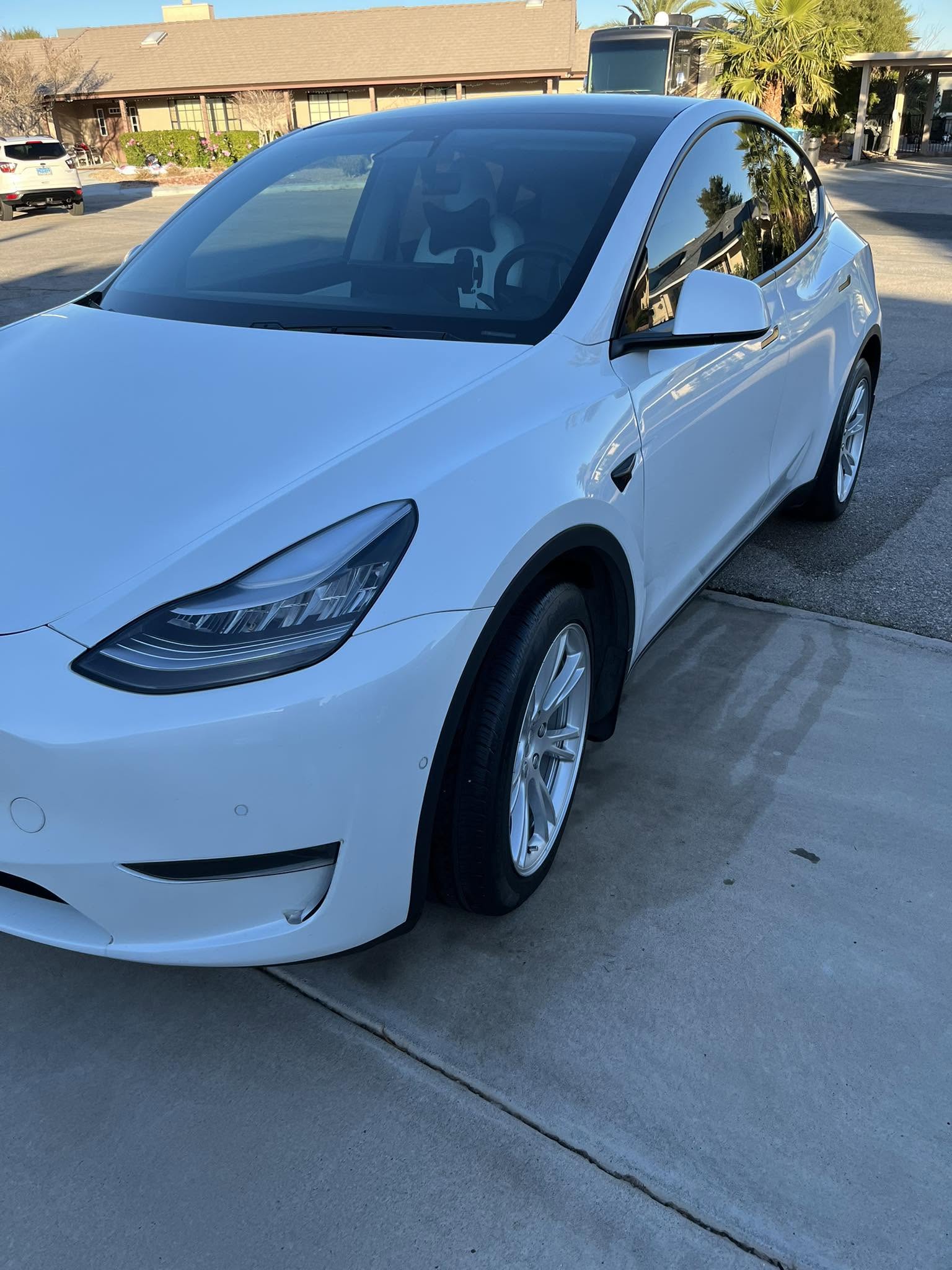 Detailed white Tesla
